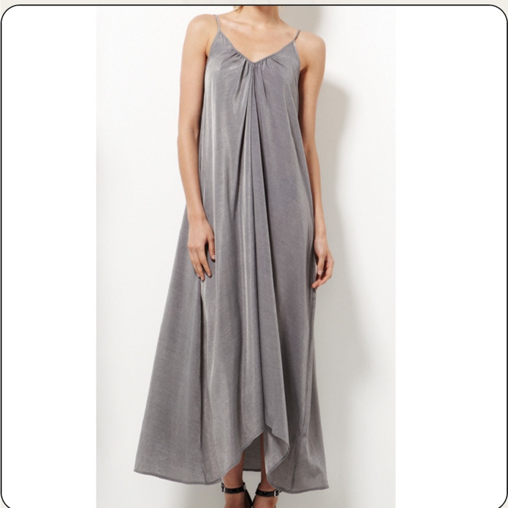 Pink Stitch Resort Haze Gray Maxi Dress